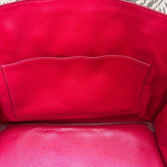 Authentic HERMES birkin 35 courchevel leather vermillion red satchel - Picture 15 of 16